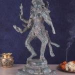 Ardhanarishvara Brass Statue | 24" x 12" x 8" | 16 kg | Dual Tone Stone Antique Finish | Divine Shiva-Shakti Form | Sacred Hindu Art | Jaipurio